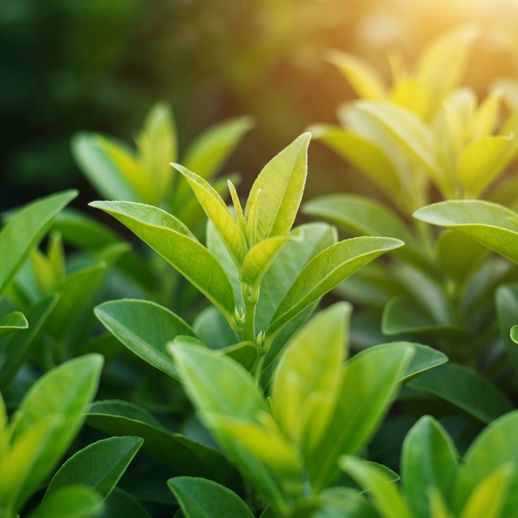 Зеленые листья и растения